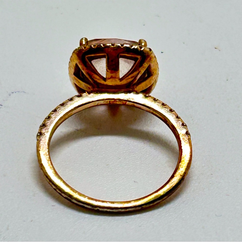 Lavon, Sterling Silver Ring With Peachy And Clear Crystals, Size 5, IOB - Picture 5 of 8